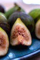 Fig fruits on a plate, ficus carica photo