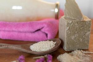 Homemade laundry, Marseille grated soap, DIY, do it yourself, zero waste, eco friendly, natural product for wash and cleaning photo