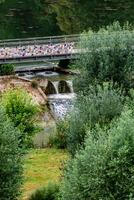 Briey and its serene Sangsue lake, bridge, walking, sports and relaxation activities, Lorraine, France photo