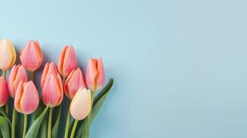 AI generated old and colorful tulip buds against a bright photo