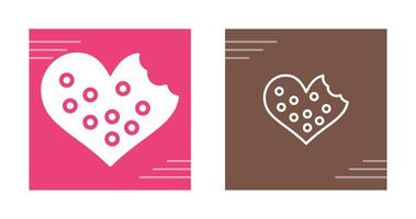 corazón conformado galletas vector icono