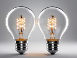 AI generated Two Electric bulb Electric isolated background photo