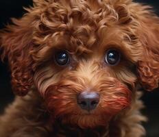 AI generated The puppy gazes directly at the camera, tongue playfully sticking out. photo