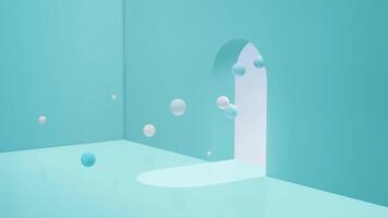 abstract vliegend bubbel, leeg kamer achtergrond sjabloon 3d geven video