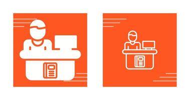 Library Reference Desk Vector Icon