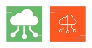 Hybrid Cloud Vector Icon