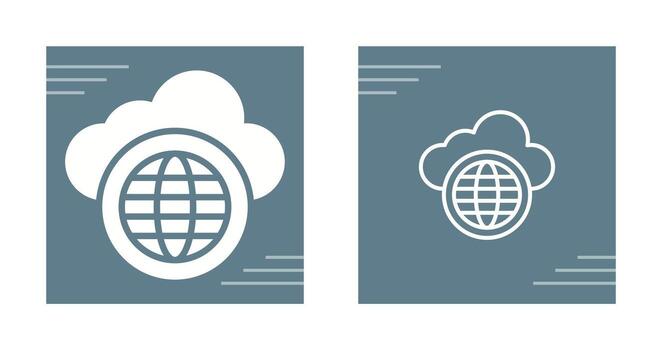 icono de vector de red de nube