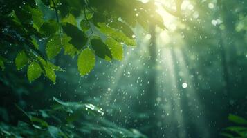 AI generated Forest Rain Serenity photo