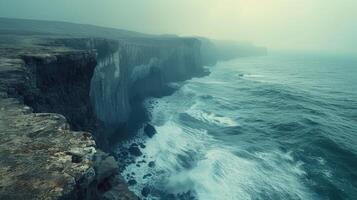 AI generated Misty Seaside Cliffs photo