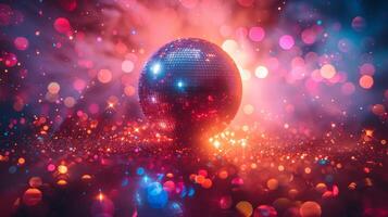 AI Generated A fun background of disco lights for a concert party photo