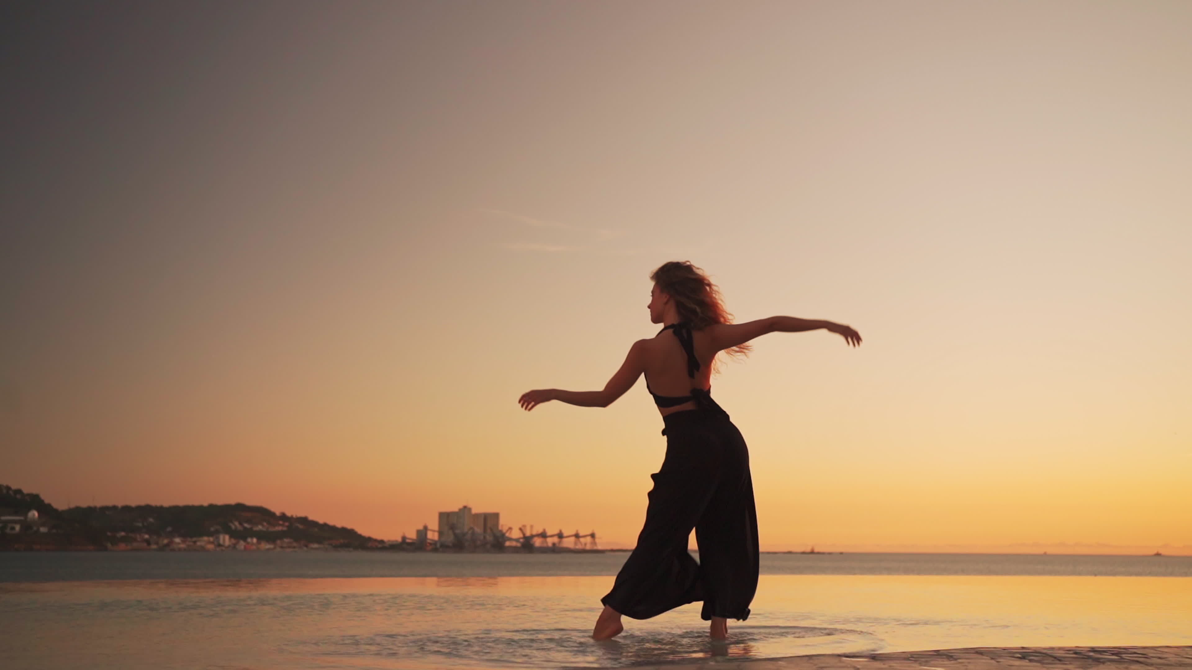 Seductive woman dancing gracefully in water at sunset 39063502 Stock Seductive woman dancing gracefully in water at sunset 39063502 Stock