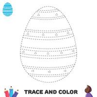 Trace and color egg with waves and dots. Handwriting practice for kids. Activity leisure page for preschoolers vector