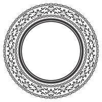 Ethnic seamless round pattern. Vintage frame border ornament vector. Classic ornate antique filigree element. Baroque floral style. Decorative border for frame, textile, fabric, rug, carpet, ring. vector