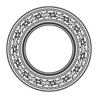 Ethnic seamless round pattern. Vintage frame border ornament vector. Classic ornate antique filigree element. Baroque floral style. Decorative border for frame, textile, fabric, rug, carpet, ring. vector