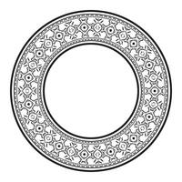 Ethnic seamless round pattern. Vintage frame border ornament vector. Classic ornate antique filigree element. Baroque floral style. Decorative border for frame, textile, fabric, rug, carpet, ring. vector