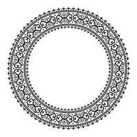 Vintage frame border ornament vector. Ethnic seamless round pattern. Mandala Floral Baroque. Classic antique ornate element. Decorative border for frame, textile, fabric, rug, tattoo, ceramic. vector