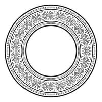 Ethnic seamless round pattern. Vintage frame border ornament vector. Classic ornate antique filigree element. Baroque floral style. Decorative border for frame, textile, fabric, rug, carpet, ring. vector