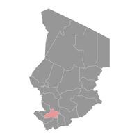 Tandjile Region map, administrative division of Chad. Vector illustration.