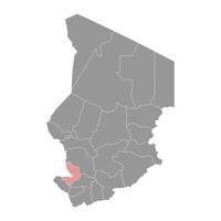 mayonesa kebbi est región mapa, administrativo división de Chad. vector ilustración.