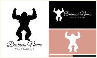 silhouette bigfoot vector logo template