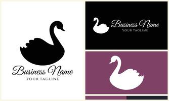 silhouette duck swim logo template vector