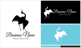 silhouette flamingo vector logo template