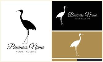 silhouette flamingo vector logo template