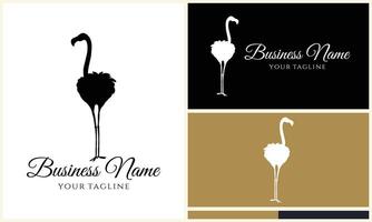 silhouette stork vector logo template