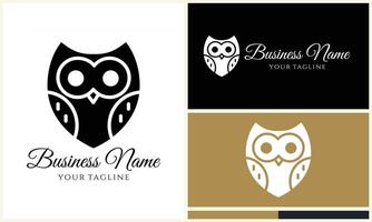 silhouette owl bird logo template vector