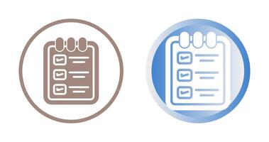 memorándum almohadilla con Lista de Verificación vector icono