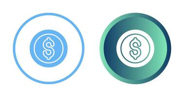 Dólar estadounidense circulo vector icono