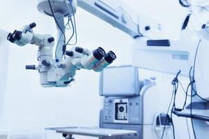 cataract surgery lasik device ophthalmology operation room. surgery background. surgical microscope photo