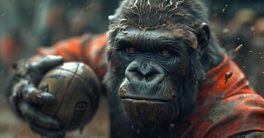 AI generated Gorilla Athletes. From Boxing to Waterpolo photo