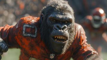 AI generated Gorilla Athletes. Sport photo