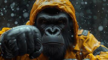 AI generated Gorilla Athletes. From Boxing to Waterpolo photo