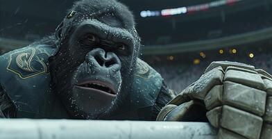 AI generated Gorilla Athletes. Sport photo