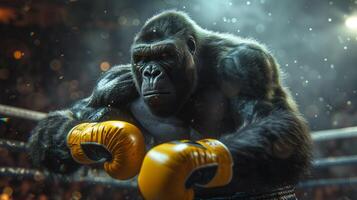 AI generated Gorilla Athletes. From Boxing to Waterpolo photo