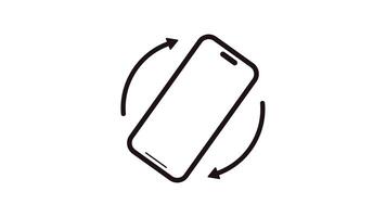 mobile phone rotate animation set in line style device rotation with arrow simple black style symbol sign for video