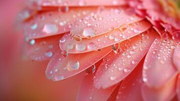 AI generated Delicate dewdrops clinging to the edge of a petal, capturing the essence of morning tranquility photo