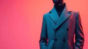 AI generated The sleek lines of a modernist ensemble, a futuristic vision of fashion-forward style photo