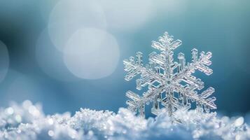 AI generated The delicate symmetry of a snowflake, each facet a unique masterpiece of frozen beauty photo