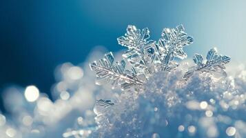 AI generated The delicate symmetry of a snowflake, each facet a unique masterpiece of frozen beauty photo
