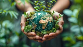 AI Generated World leaders holding organizations responsible for sustainable development. Environmentally friendly business concepts. Businesses responsible for social development. photo