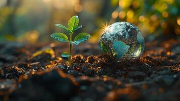 ai generado concepto para ambiental tecnología. sostenible desarrollo objetivos. ods. amplio imagen para bandera anuncios foto