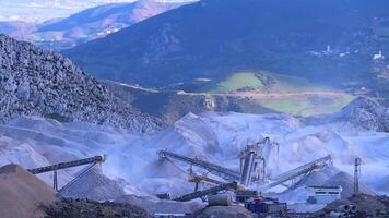 Rock quarries in the mountains of the Moroccan city of Tetouan video