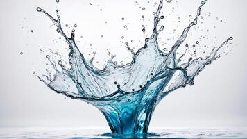 AI generated A blue splash of water forms a crown-like shape as it rises from the bottom of the image. ai generative photo