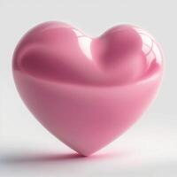 ai generado 3d un rosado corazón en un blanco antecedentes. ai generativo foto