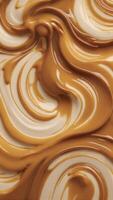 AI generated Illustrate the indulgence of caramel drizzle, forming enticing patterns and textures. ai generative photo