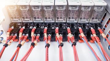 Installation of wiring control circuit ,circuit cable control for control machinery. photo