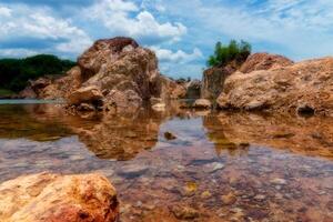 Small canyon with water. photo